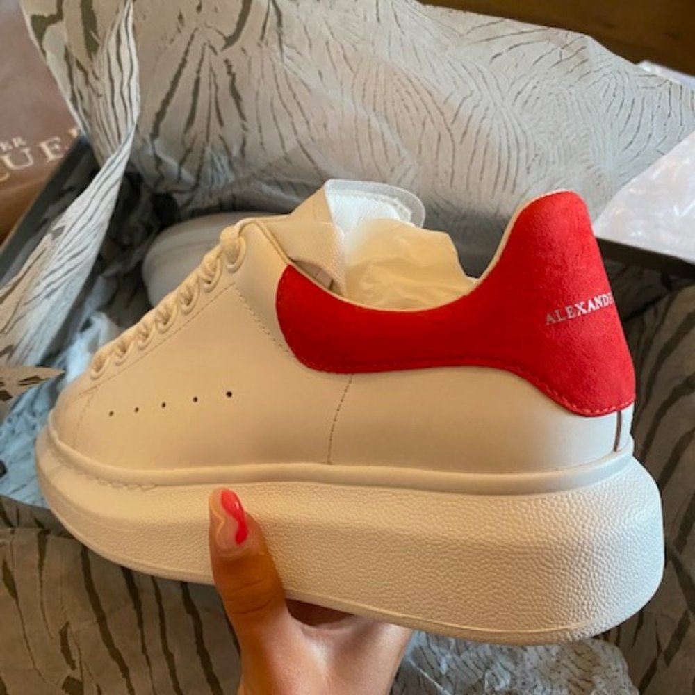 Alexander McQueen White & Red Oversized Sneakers - Brand New in Box